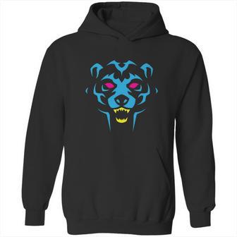 80S Blue Bear Logo Cmyk Hoodie | Favorety