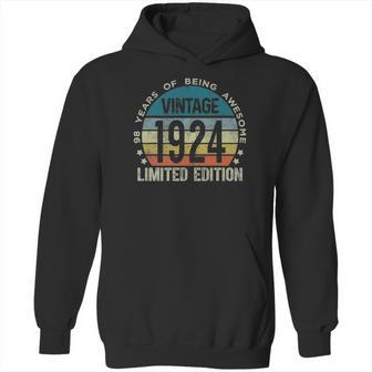 98 Years Old Gifts Vintage 1924 Limited Edition 98Th Birthday Hoodie | Favorety