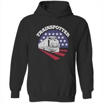 American Trainspotter Train America Trainspotting Trains Gift Graphic Design Printed Casual Daily Basic Hoodie | Favorety DE