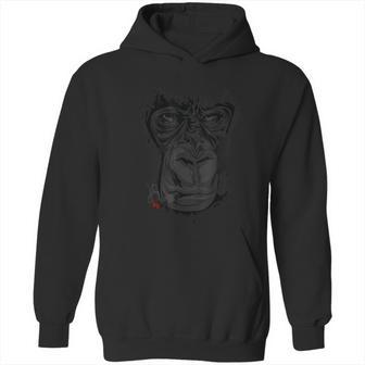 Angry Gorilla Graphic Ape Cigar Smoking Monkey Hoodie | Favorety UK