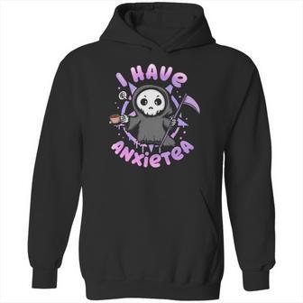 I Have Anxiety I Tea Time I Kawaii Pastel Goth Grim Reaper Hoodie | Favorety DE