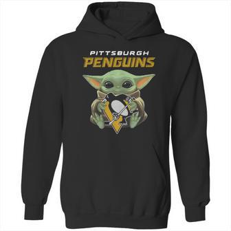 Baby Yoda Hug Pittsburgh Penguins Hoodie | Favorety DE