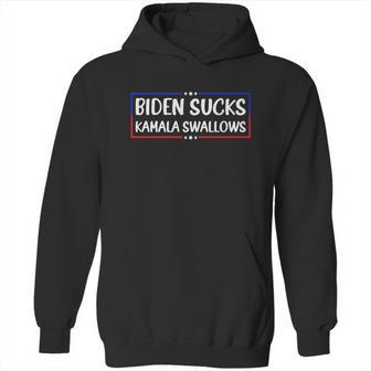 Biden Sucks Kamala Swallows Funny Biden And Kamala Graphic Design Printed Casual Daily Basic Hoodie | Favorety AU