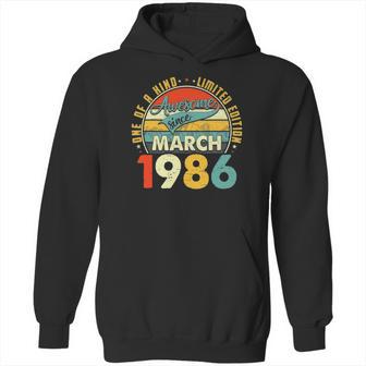 Born In March 1986 36Th Birthday Gift Retro 36 Years Old Hoodie | Favorety UK