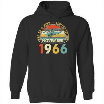 Born In November 1966 55Th Birthday Gift Retro 55 Years Old Hoodie | Favorety CA