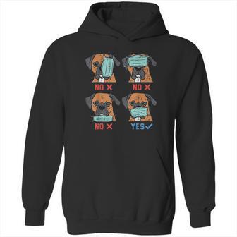 Boxer Face Funny Social Distancing Dog Gift Hoodie | Favorety UK