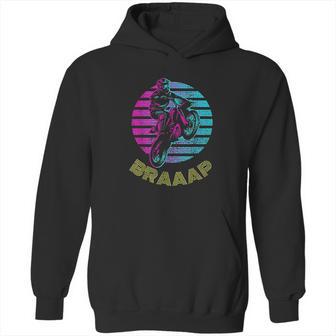 Braaap Vintage Motocross Dirt Bike Sunset Hoodie | Favorety AU