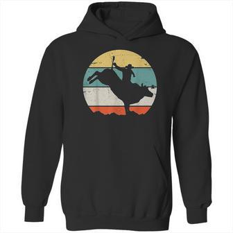 Bull Riding Rodeo Cowboy Western Country Retro Vintage Design Hoodie | Favorety UK