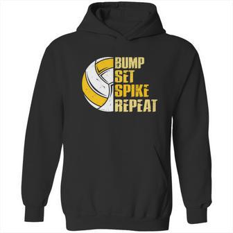 Bump Set Spike Repeat Volleyball Funny Graphic Design Printed Casual Daily Basic Hoodie | Favorety AU