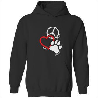 Canine Pet Rescue Cpr Peace Love Rescue With Pawprint Dog Puppy Hoodie | Favorety AU