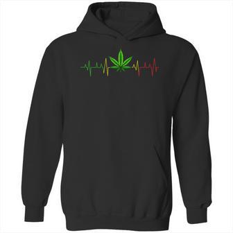 Cannabis Heartbeat Weed Marijuana Pot Ganja Leaf Stoner Hoodie | Favorety