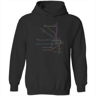 Chicago Map Cta Elevated L Train Metro Transit Hoodie | Favorety