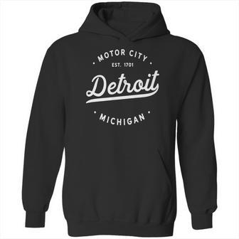 Classic Retro Detroit Michigan Motor City Established 1701 Hoodie | Favorety AU