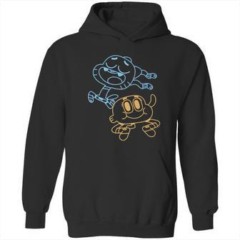 Cn The Amazing World Of Gumball & Darwin Neon Outline Hoodie | Favorety AU