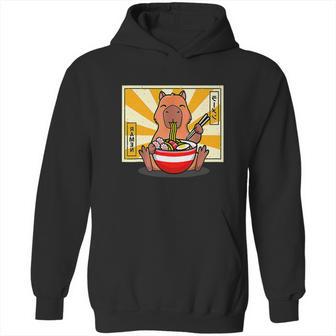 Cute Capybara Eating Ramen Funny Animal Anime Manga Hoodie | Favorety UK