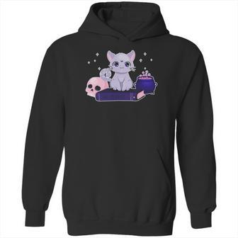 Cute Kawaii Pastel Goth Cat Witch Purple Halloween Art Hoodie | Favorety AU