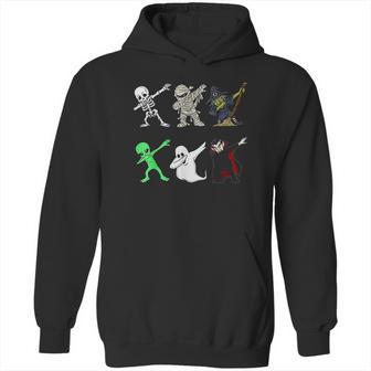 Dabbing Skeleton And Monsters Halloween Dracula Hoodie | Favorety