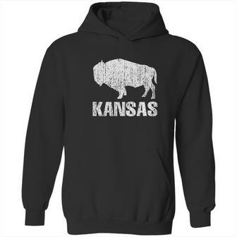 Distressed Kansas State And American Buffalo Bison Hoodie | Favorety UK