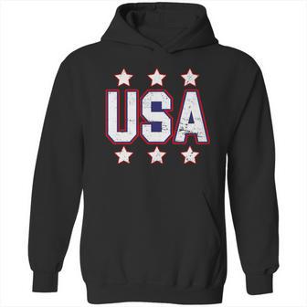 Distressed Usa Patriotic Logo Hoodie | Favorety