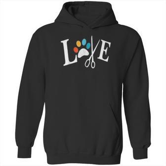 Dog Grooming Love Dogs Pet Daycare Groomer Vintage Paws Print Hoodie | Favorety