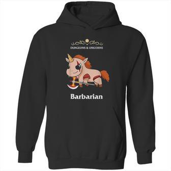 Dungeons And Unicorns Rpg D20 Barbarian Rage Tabletop Gamers Hoodie | Favorety CA