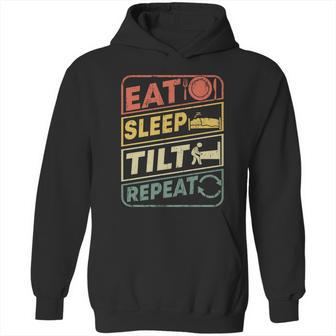 Eat Sleep Tilt Repeat Retro Game Lover Design Arcade Pinball Gift Hoodie | Favorety UK