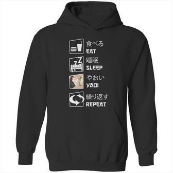 Eat Sleep Yaoi Repeat Gift Graphic Design Printed Casual Daily Basic Hoodie | Favorety CA