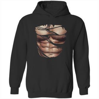 Fake Muscles Ripped Torn Chest Six Pack Abs Fitness Model Hoodie | Favorety UK