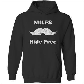 Free Mustache Rides Milfs Ride Free Graphic Design Printed Casual Daily Basic Hoodie | Favorety