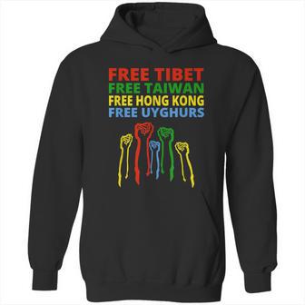 Free Tibet Free Taiwan Free Hong Kong Free Uyghurs Protest Graphic Design Printed Casual Daily Basic Hoodie | Favorety CA