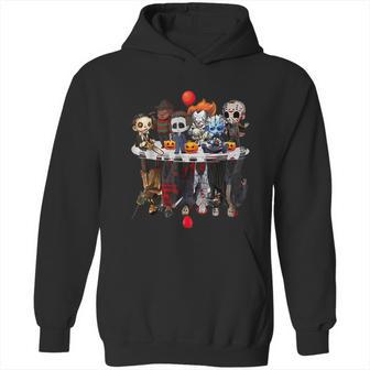 Funny Halloween Cute Halloween Cute Horror Movie Chibi Character Water Reflect Hoodie | Favorety UK