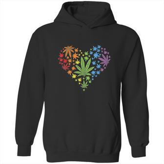 Funny Marijuana Heart Lgbt Gay Pride Month Graphic Design Printed Casual Daily Basic Hoodie | Favorety
