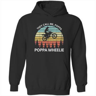 Funny Motocross Vintage Dirt Bike Poppa Wheelie Braaap Hoodie | Favorety AU