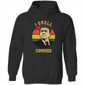 Funny Ronald Reagan I Smell Commies Political Humor Hoodie | Favorety