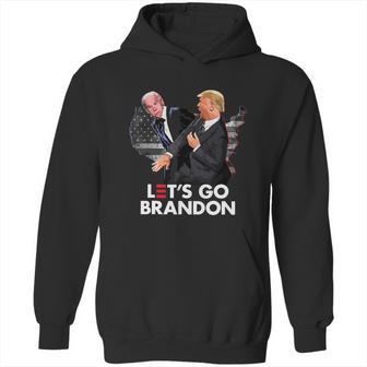 Funny Trump Slap Biden Go Lets Anti Democrat Graphic Design Printed Casual Daily Basic Hoodie | Favorety AU