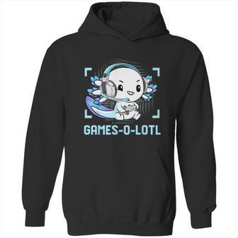 Gamesolotl Axolotl Video Gamer Kawaii Pastel Goth Anime Boys Graphic Design Printed Casual Daily Basic Hoodie | Favorety AU