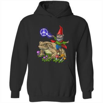 Gnome Riding Frog Hippie Peace Fantasy Psychedelic Forest Hoodie | Favorety CA