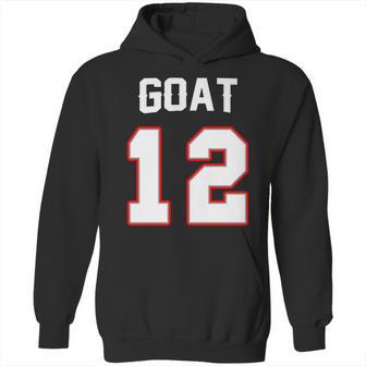 The Goat 12 Jersey 5 Time Champ New England Football Hoodie | Favorety CA