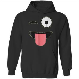 Halloween Costume Emoji Face Wink Eye Tongue Hoodie | Favorety