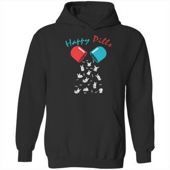 Happy Pill Bunny Funny Easter Silhouette Rabbits Hoodie | Favorety