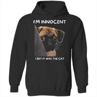 Im Innocent I Bet It Was The Cat Funny Guilty Cute Pug Hoodie | Favorety AU