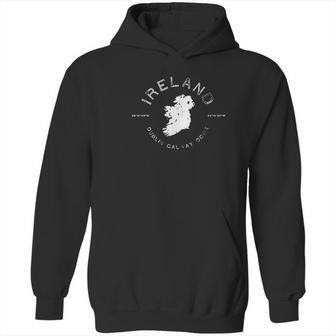 Ireland Map Dublin Galway Cork Graphic Vintage Retro Hoodie | Favorety