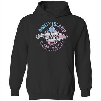 Jaws Amity Island Surf Purple Heather Hoodie | Favorety UK