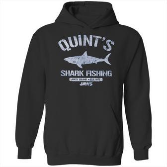 Jaws Distressed Quints Shark Fishing Royal Heather Hoodie | Favorety