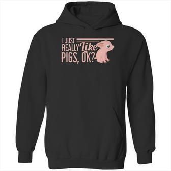 I Just Really Like Pigs Ok Ladies Men Teenagers Cute Tees Hoodie | Favorety UK