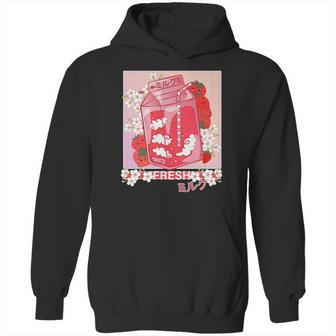 Kawaii Anime 90S Japanese Pastel Goth Strawberry Milk Hoodie | Favorety CA