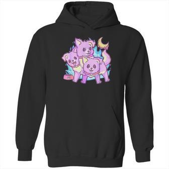 Kawaii Pastel Goth 3 Headed Dog Anime Hoodie | Favorety UK