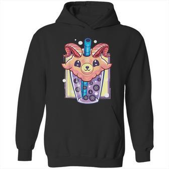 Kawaii Pastel Goth Creepy Baphomet Boba Bubble Tea Vaporwave Hoodie | Favorety CA