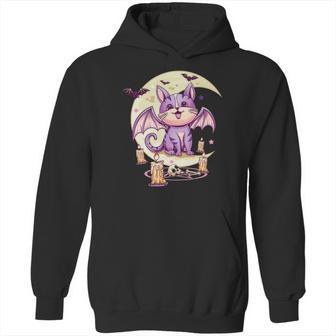 Kawaii Pastel Goth Cute Creepy Cat Vaporwave Menhera Nu Goth Hoodie | Favorety