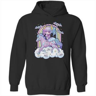 Kawaii Pastel Goth Cute Creepy Sugar Skull Unicorn Hoodie | Favorety CA